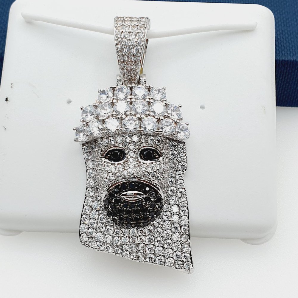 "925 Sterling Silver Plated CZ Pendant, EVBRS352